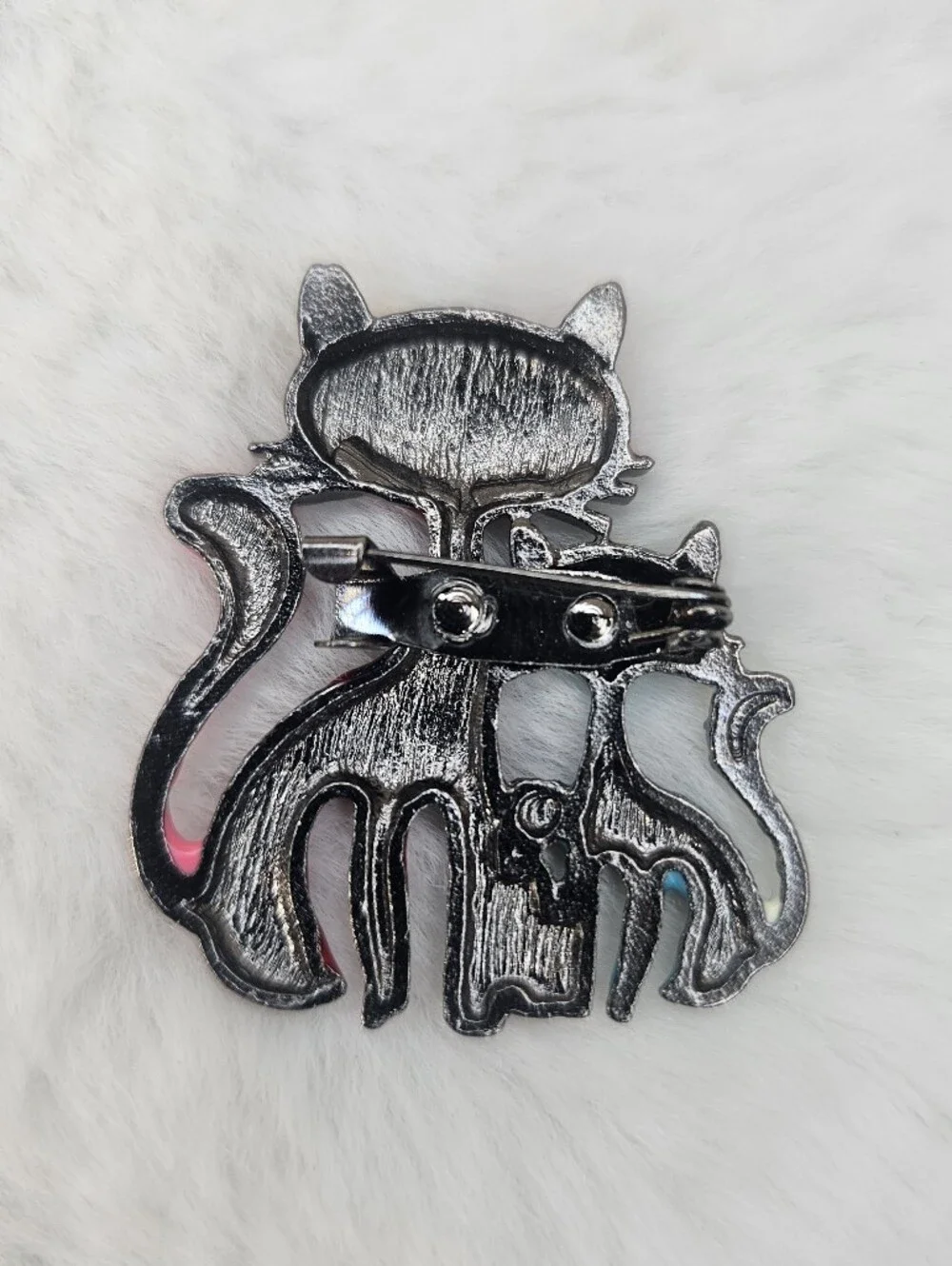 Multi Color Cat Brooch Pin NWOT